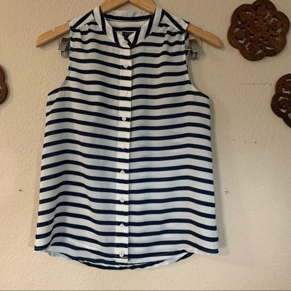 J. Crew Stripe Button Down Sleeveless Top